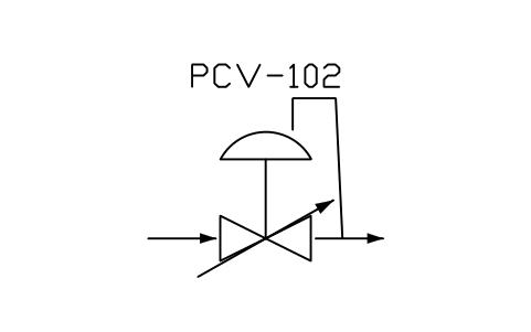 符号 Pressure reducer, self-acting 的预览，块名 PPD_X2133_PRESSURE_REDUCING_VALVE