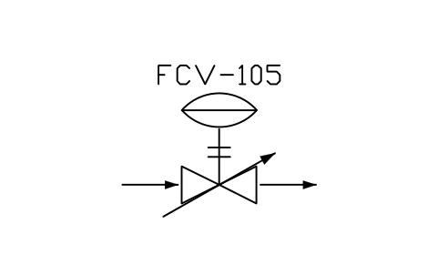 符号 Control valve, double diaphragm 的预览，块名 PPD_X6118_CONTROL_VALVE_DOUBLE_DIAPH