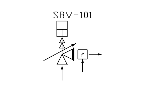 符号 Steam bypass valve, fail open 的预览，块名 PPD_X6123_STEAM_BYPASS_VALVE