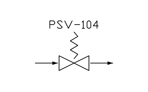 符号 Relief valve, spring loaded 的预览，块名 PPD_X6125_RELIEF_VALVE_SPRING