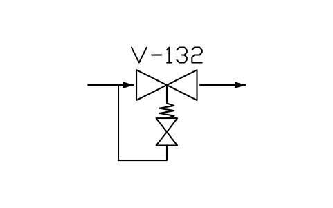 符号 Cavity relief valve, upstream 的预览，块名 PPD_X6140_VALVE_CAVITY_RELIEF_UP