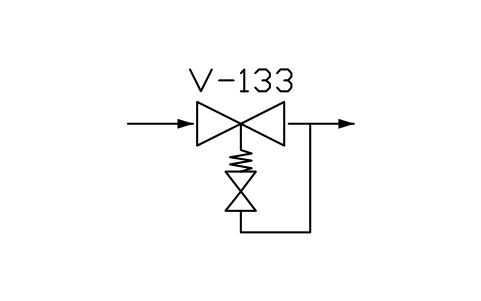 符号 Cavity relief valve, downstream 的预览，块名 PPD_X6141_VALVE_CAVITY_RELIEF_DOWN