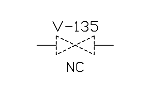 符号 Valve, normally closed (NC) 的预览，块名 PPD_X6143_VALVE_NORMALLY_CLOSED