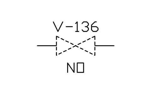 符号 Valve, normally open (NO) 的预览，块名 PPD_X6144_VALVE_NORMALLY_OPEN
