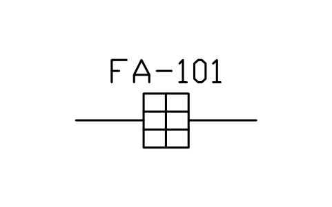符号 Flame arrester 的预览，块名 PPD_2036_FLAME_ARRESTER