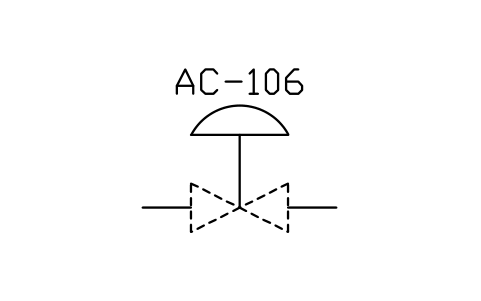 符号 Diaphragm actuator, single acting 的预览，块名 PPD_725_ACTUATOR_DIAPHRAGM_SINGLE