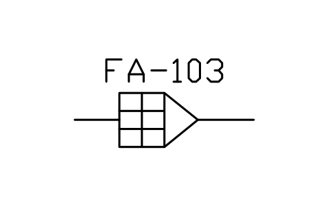 符号 Flame arrester, detonation proof 的预览，块名 PPD_P017_FLAME_ARRESTER_DETONATION
