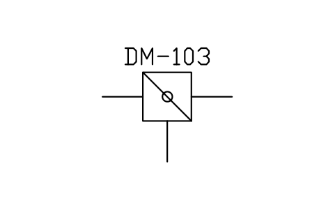 符号 3-way on-off damper 的预览，块名 PPD_X6151_DAMPER_3WAY