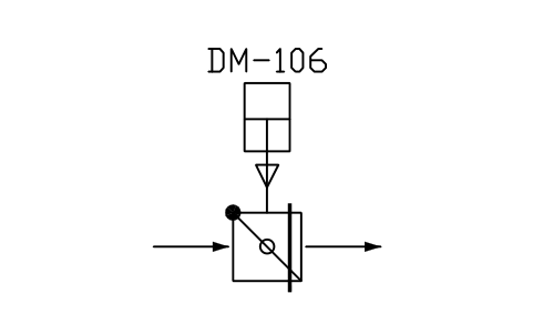 符号 Non-return safety damper, fail close 的预览，块名 PPD_X6161_DAMPER_NON_RETURN_SAFETY