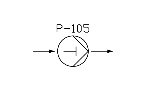符号 Pump, reciprocating piston type 的预览，块名 PPD_X6304_PUMP_PISTON