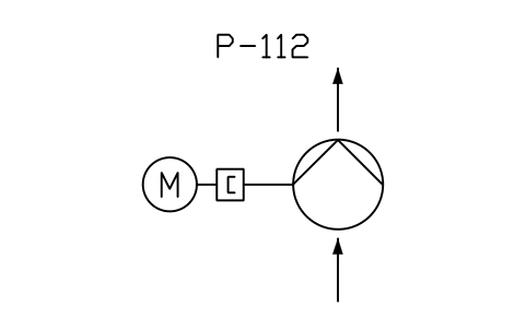 符号 Pump, glandless, magnet transmission 的预览，块名 PPD_X6307_PUMP_GLANDLESS_MAGNET