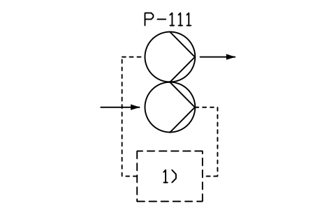 符号 Pump, re-entry type (condensate pump) 的预览，块名 PPD_X6310_PUMP_RE_ENTRY