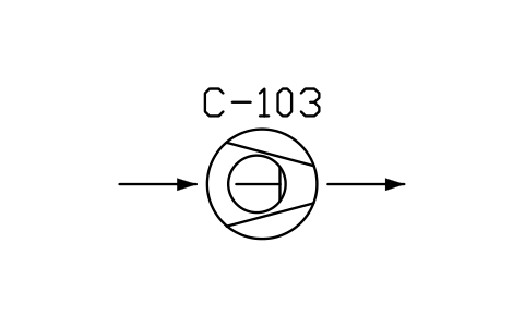 符号 Compressor, rotary reciprocating piston 的预览，块名 PPD_X6328_COMPRESSOR_ROTARY_PISTON