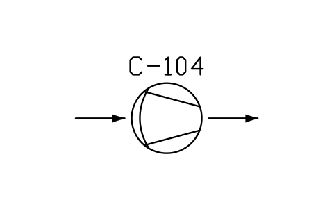 符号 Compressor, reciprocating diaphragm 的预览，块名 PPD_X6329_COMPRESSOR_DIAPHRAGM