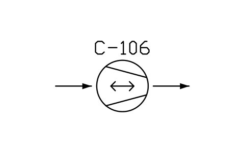 符号 Compressor, rotary piston (Roots) 的预览，块名 PPD_X6331_COMPRESSOR_ROOTS