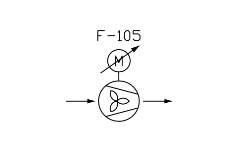 符号 Fan, variable speed electric motor 的预览，块名 PPD_X6333_FAN_VARIABLE_SPEED