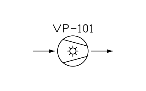 符号 Vacuum pump, liquid ring type 的预览，块名 PPD_X6350_VACUUM_PUMP_LIQUID_RING