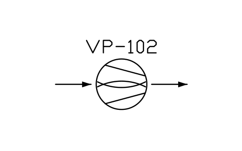 符号 Vacuum pump, static, ejector type 的预览，块名 PPD_X6351_VACUUM_PUMP_EJECTOR