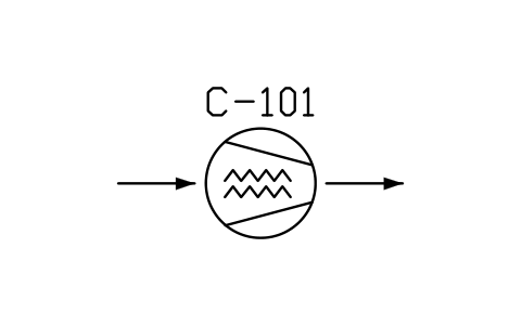 符号 Compressor, screw type 的预览，块名 PPD_X8161_COMPRESSOR_SCREW