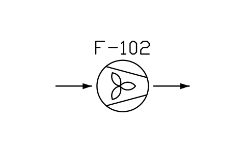 符号 Fan, blower, impeller type 的预览，块名 PPD_X8164_FAN_IMPELLER