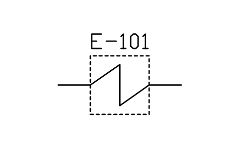 符号 Heating or cooling surface, form 1 的预览，块名 PPD_2501_HEATING_SURFACE_F1