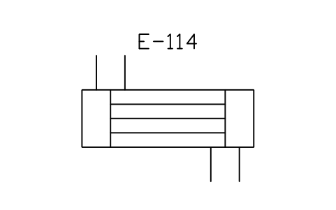 符号 Heat exchanger, straight tubes 的预览，块名 PPD_2511_HX_STRAIGHT_TUBES