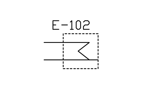 符号 Heating or cooling surface, form 2 的预览，块名 PPD_P014_HEATING_SURFACE_F2