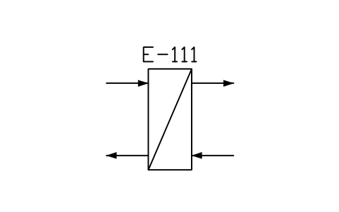 符号 Plate heat exchanger, form 2 的预览，块名 PPD_P081_PLATE_HX_F2