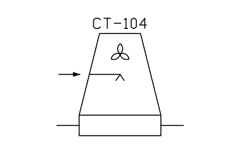 符号 Cooling tower, wet, induced draught 的预览，块名 PPD_X6422_COOLING_TOWER_WET_INDUCED