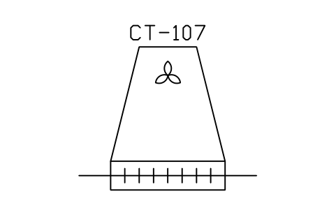 符号 Cooling tower, dry, induced draught 的预览，块名 PPD_X6425_COOLING_TOWER_DRY_INDUCED
