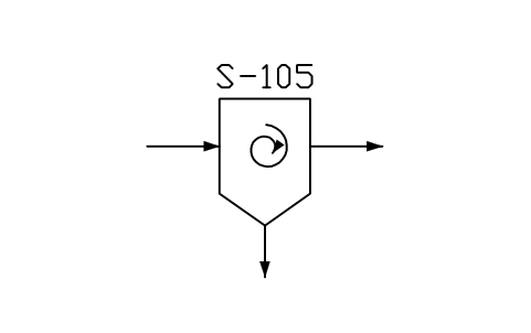符号 Separator, cyclone type (gas) 的预览，块名 PPD_X2618_SEPARATOR_CYCLONE_GAS