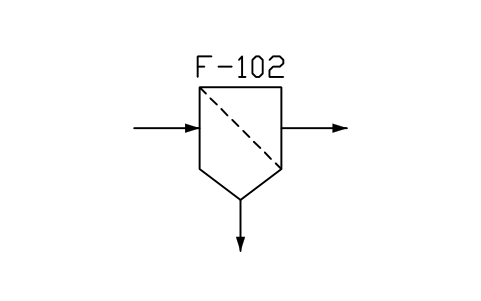 符号 Screen, strainer, with drain pit 的预览，块名 PPD_X6501_STRAINER_PIT