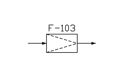 符号 Strainer, inline 的预览，块名 PPD_X6502_STRAINER_INLINE