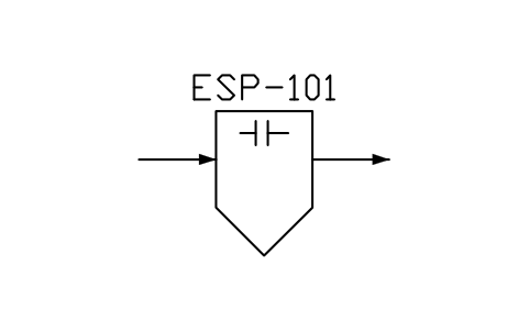 符号 Electrostatic precipitator, general 的预览，块名 PPD_X6523_PRECIPITATOR