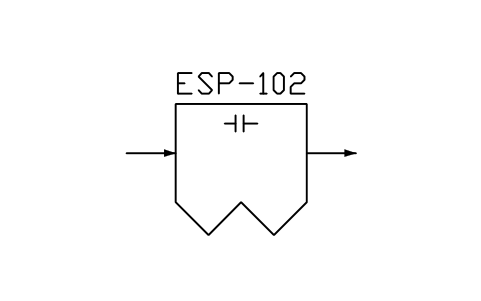 符号 Electrostatic precip., two sections 的预览，块名 PPD_X6524_PRECIPITATOR_2SECTIONS
