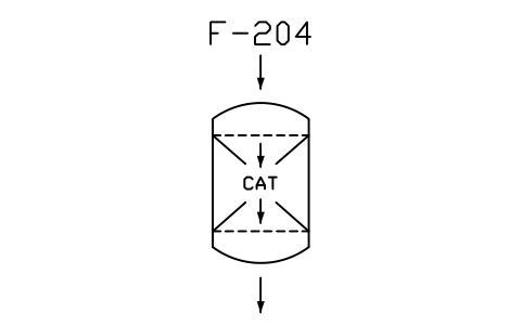 符号 Bed filter, catalytic type 的预览，块名 PPD_X6531_BED_FILTER_CATALYTIC