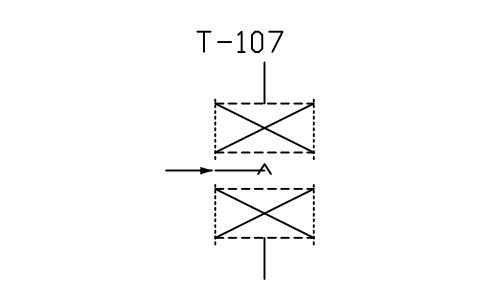 符号 Column, two packing sections, spray 的预览，块名 PPD_X6555_COLUMN_2_PACKINGS_SPRAY