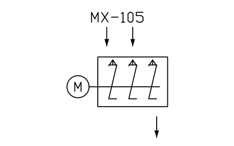 符号 Mixer, dynamic (ash humidifier) 的预览，块名 PPD_X6572_MIXER_DYNAMIC_HUMIDIFIER