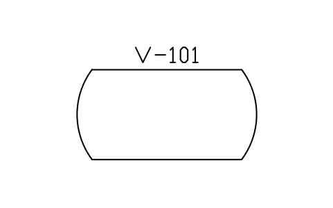 符号 Vessel with dished ends 的预览，块名 PPD_2062_VESSEL_DISHED_ENDS