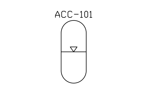 符号 Accumulator, diaphragm, gas loaded 的预览，块名 PPD_X2073_ACC_DIAPHRAGM