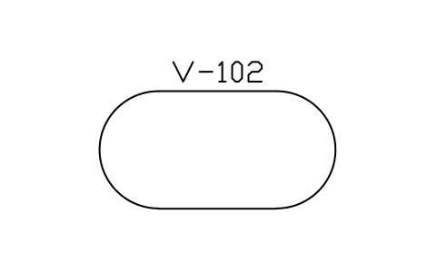 符号 Vessel with spherical ends 的预览，块名 PPD_X6603_VESSEL_SPHERICAL_ENDS