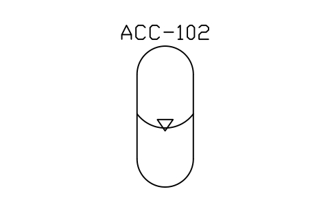 符号 Accumulator, bladder, gas loaded 的预览，块名 PPD_X6650_ACC_BLADDER