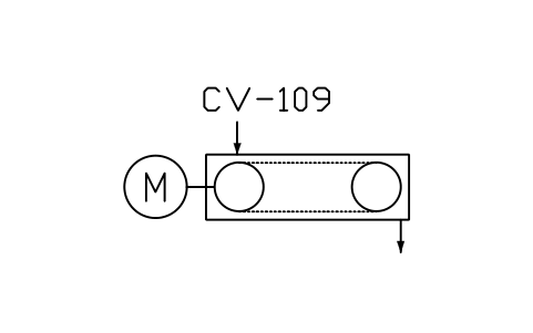 符号 Chain conveyor, closed type 的预览，块名 PPD_X6707_CHAIN_CONVEYOR_CLOSED