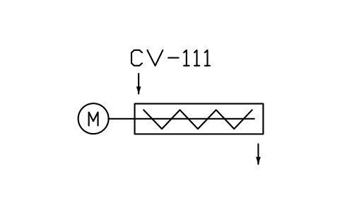 符号 Screw conveyor, closed type 的预览，块名 PPD_X6711_SCREW_CONVEYOR_CLOSED