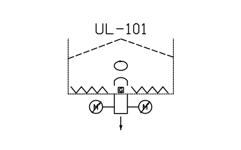 符号 Screw unloader, rotating type 的预览，块名 PPD_X6712_SCREW_UNLOADER_ROTATING