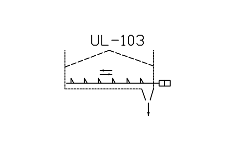 符号 Bar unloader, reciprocating type 的预览，块名 PPD_X6714_BAR_UNLOADER_RECIPROCATING