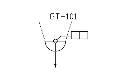 符号 Bin gate, cylinder operated 的预览，块名 PPD_X6720_BIN_GATE_CYLINDER