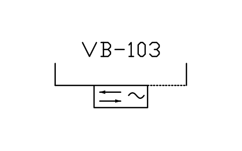 符号 Conveyor vibrator, electromagnetic 的预览，块名 PPD_X6729_VIBRATOR_ELECTROMAGNETIC