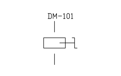 符号 Damper, manually operated (turning) 的预览，块名 PPD_X6730_DAMPER_MANUAL_TURN