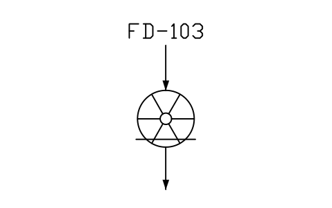 符号 Rotary vane feeder, safety function 的预览，块名 PPD_X6732_ROTARY_VANE_FEEDER_SAFE